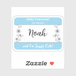 Hola Mi nombre es Baby name pegatina de la etiquet