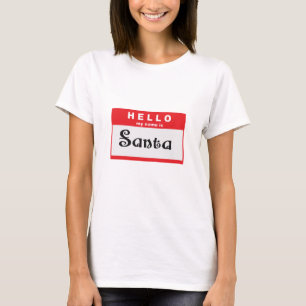 Hola Mi nombre es camiseta Santa