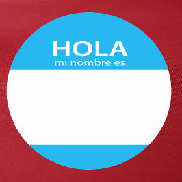 Hola Mi Nombre Es Etiqueta de hola Española
