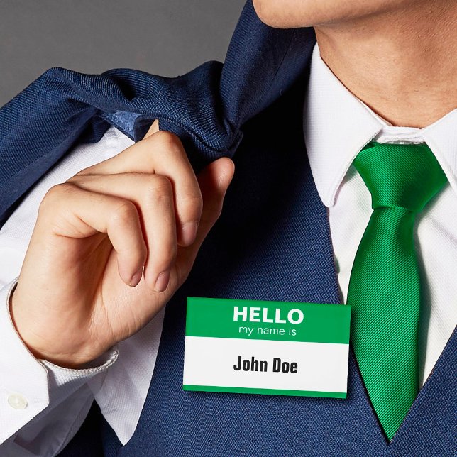 Hola Mi Nombre Es - Etiqueta De Nombre Verde (Subido por el creador)