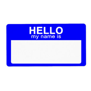 Hola Mi nombre es, Etiquetas de nombre azul