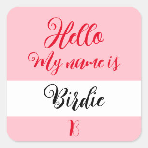 "Hola, mi nombre es" Pegatina de etiquetas de dist