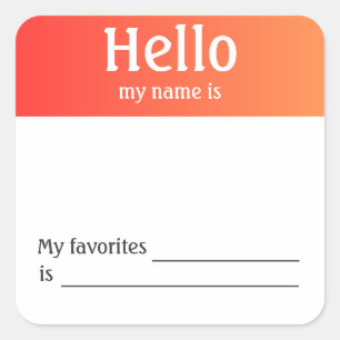 Hola Mi Nombre Son Pegatinas