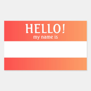 Hola Mi Nombre Son Pegatinas