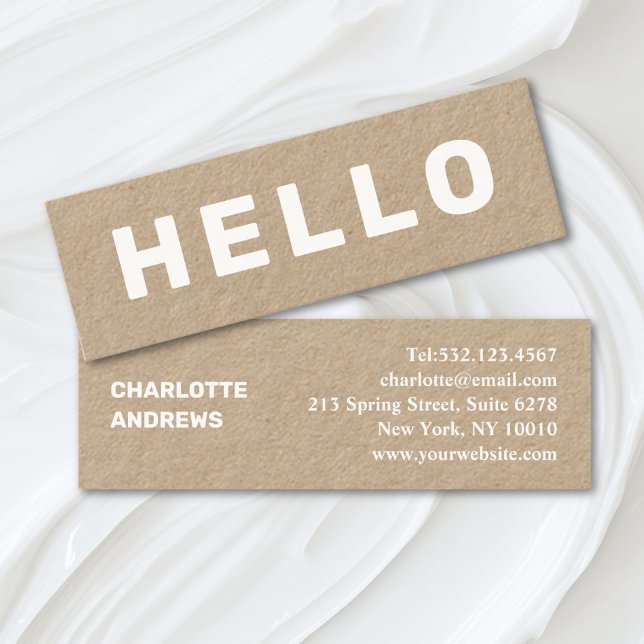 ¡HOLA! Minitarjeta de visita minima moderna Mini V (Olá! Modern Minimal Mini Business Card)