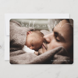 Hola Mundo lindo y dulce invitación de bebé