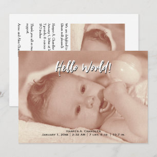 Hola Mundo Tu plantilla de texto y fotos de bebé