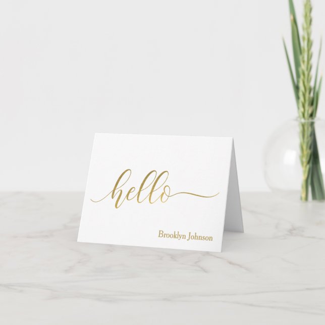 "Hola" Nombre de tipografía de oro Personalizado (Anverso)