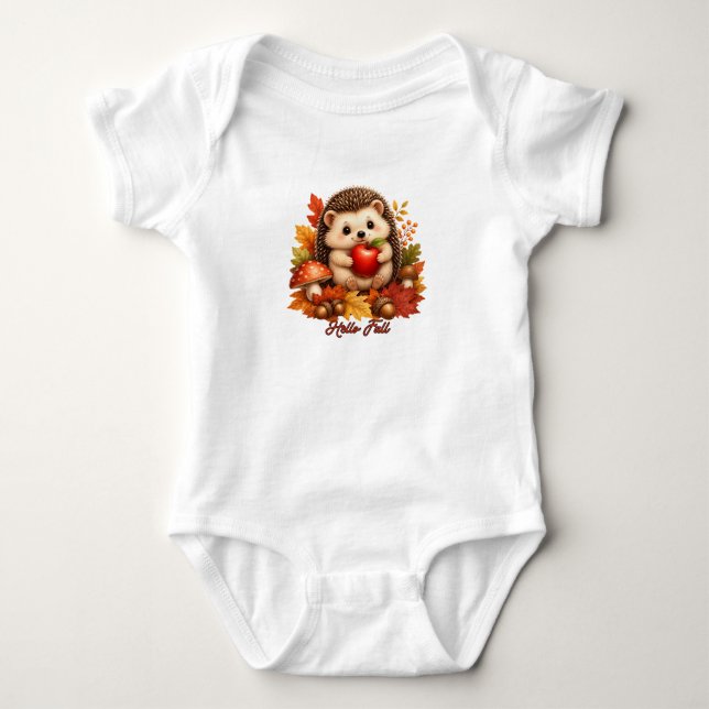 Hola Otoño Bebé Bodysuit de Jersey  (Anverso)