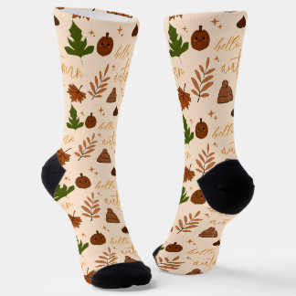 Hola Otoño Calcetines con Patrón de Otoño Lindo