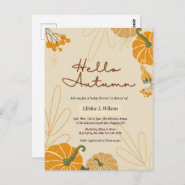 Hola otoño cumpleaños fiesta de bebé invitación