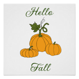 Hola Otoño Minimalista Cute Póster