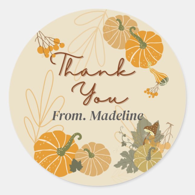 Hola otoño otoño gracias pegatinas personalizados (Anverso)