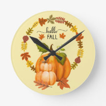 Hola Otoño Sale del Otoño Reloj de pared de las ca
