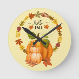 Hola Otoño Sale del Otoño Reloj de pared de las ca