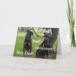Hola papá Rottweiler, tarjeta del día del padre