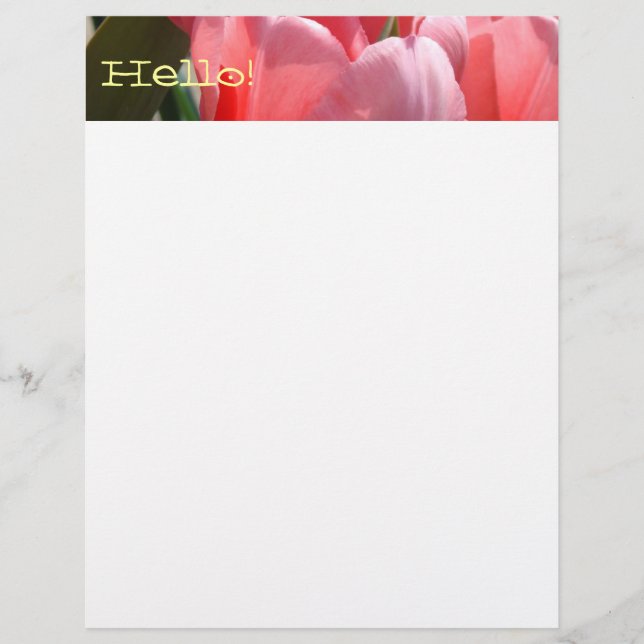 ¡Hola! Papel volantes Flores de Tulipán Rosa Prima (Frente)