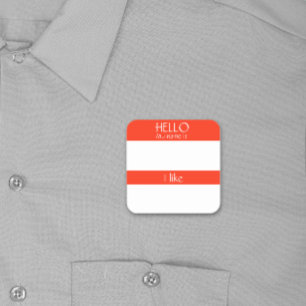 Hola Pegatina de Etiqueta de Nombre Insignia Humor