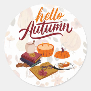 Hola pegatinas de otoño