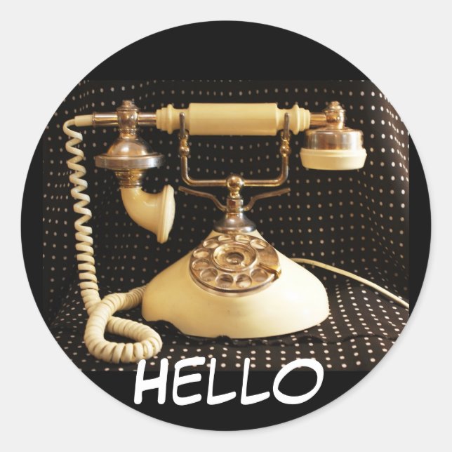 Hola, pegatinas de teléfono de época (Anverso)