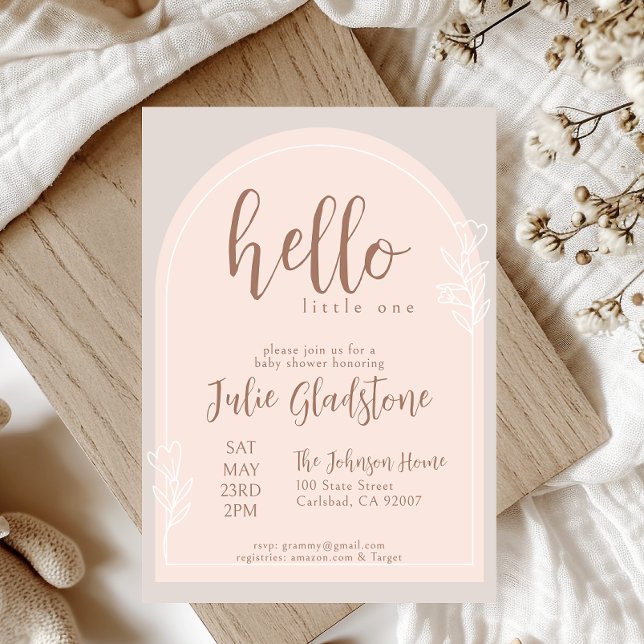 Hola Pequeña Invitación de Baby Shower (Subido por el creador)