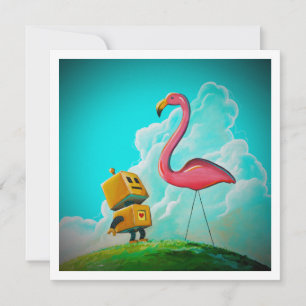 Hola Pinky Robot Flamingo - Mini Imprimir