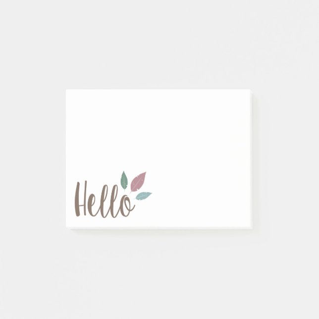 Hola plumas dulce boho post nota (Anverso)