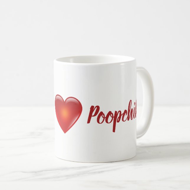 ¡Hola Poopchik! Taza del corazón del bizcocho (Anverso derecho)