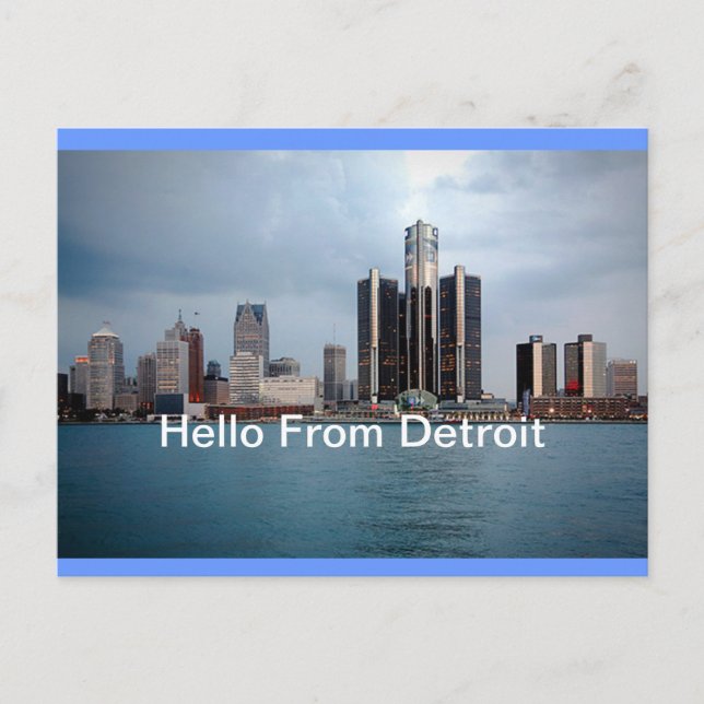 Hola postal de Detroit, Michigan (Anverso)