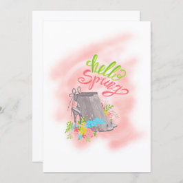 Hola Primavera Cumpleaños Tea Party Invitación