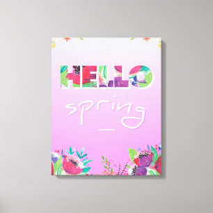 Hola primavera, flores, lienzo