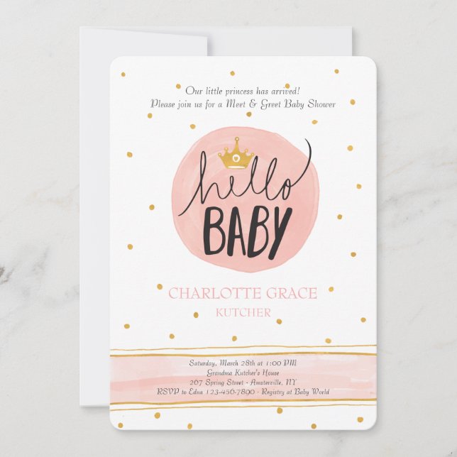 Hola Princesa Reunión e Invitación Saludable (Anverso)