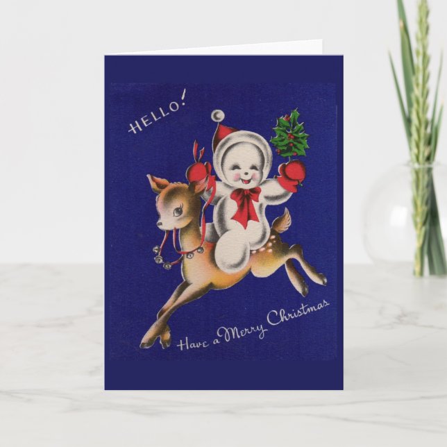 ¡Hola! Que tengas un muñeco de nieve de Navidad co (Anverso)