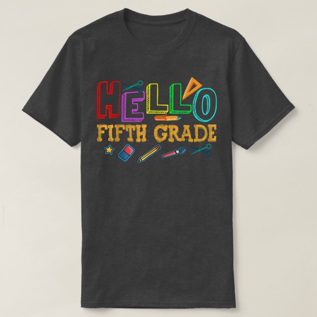Hola, quinto grado, de vuelta a la camiseta de la  (Diseño del anverso)