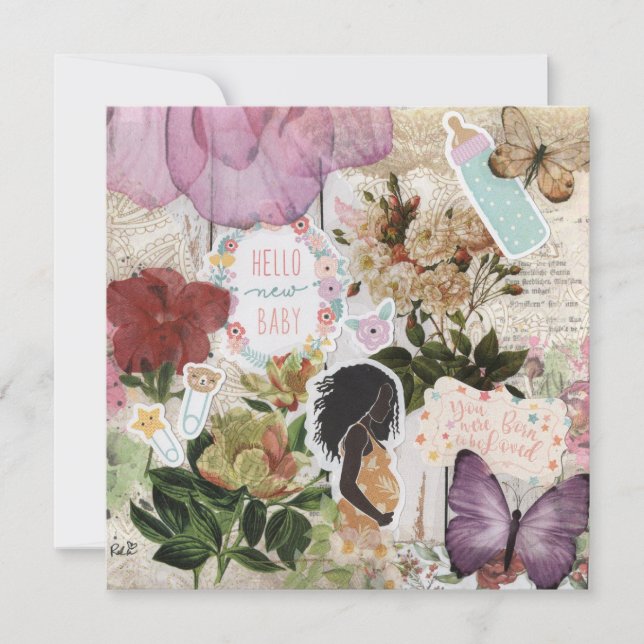 ¡Hola Recién nacido! Tarjeta de felicitación plana (Anverso)