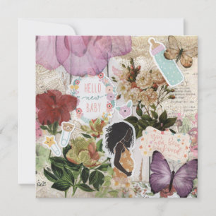 ¡Hola Recién nacido! Tarjeta de felicitación plana