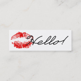 ¡Hola! Sellado con una tarjeta de visita del beso