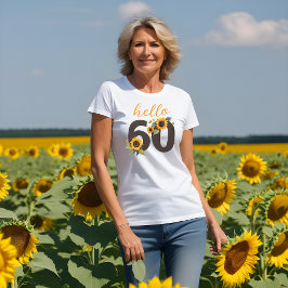 Hola Sesenta camisetas femeninas con girasoles