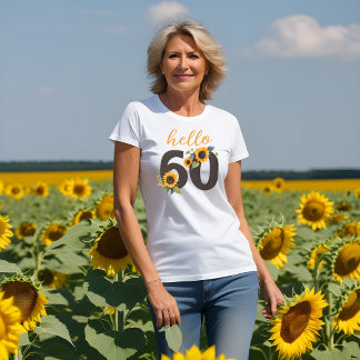 Hola Sesenta camisetas femeninas con girasoles