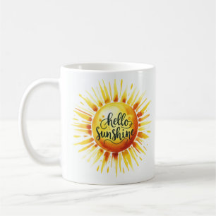 Hola sol, taza de café, café matutino, taza