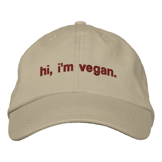 hola, soy gorra bordado vegano (Anverso)