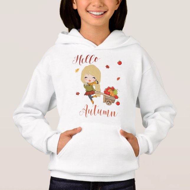 Hola sudadera con capucha de otoño chicas Hola sud (Anverso)
