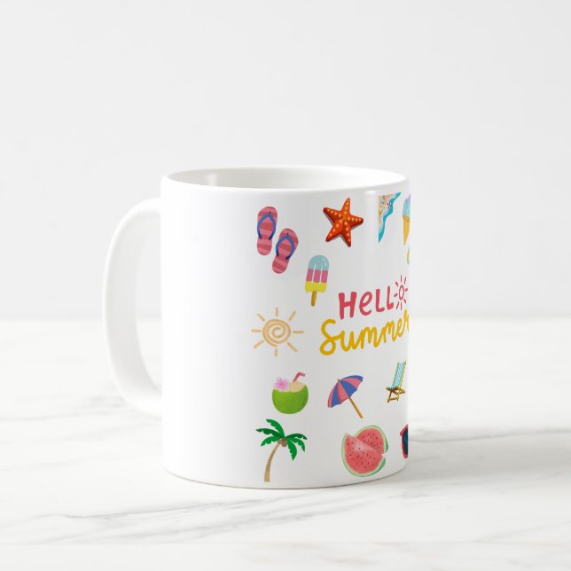 Hola Summer Mug - Copa de café divertida y soleada (Anverso izquierdo)