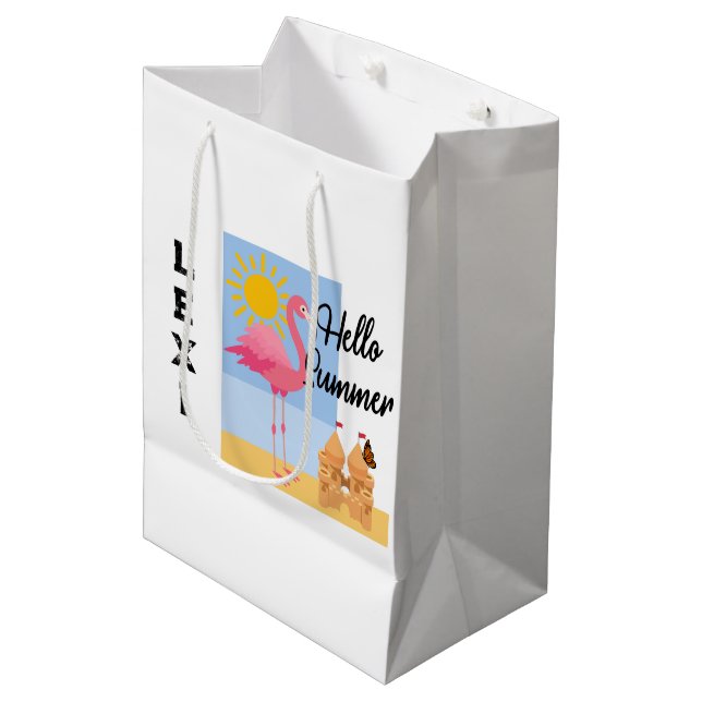 Hola Summer Pink Flamingo Design - Bolsa de regalo (Angulo Anverso)