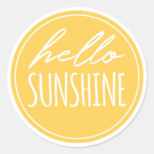 Hola Sunshine Modern Sunny Pegatina Amarillo