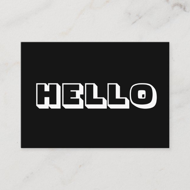 Hola, tarjeta blanca negra (Anverso)