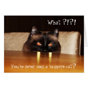 Hola Tarjeta Cute Funny Vampiro Cat Foto