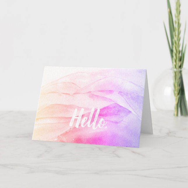 Hola tarjeta de color arcoiris (Anverso)