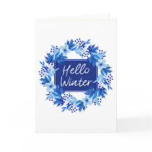 Hola tarjeta de felicitación de Flor Azul de Invie