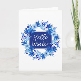 Hola tarjeta de felicitación de Flor Azul de Invie